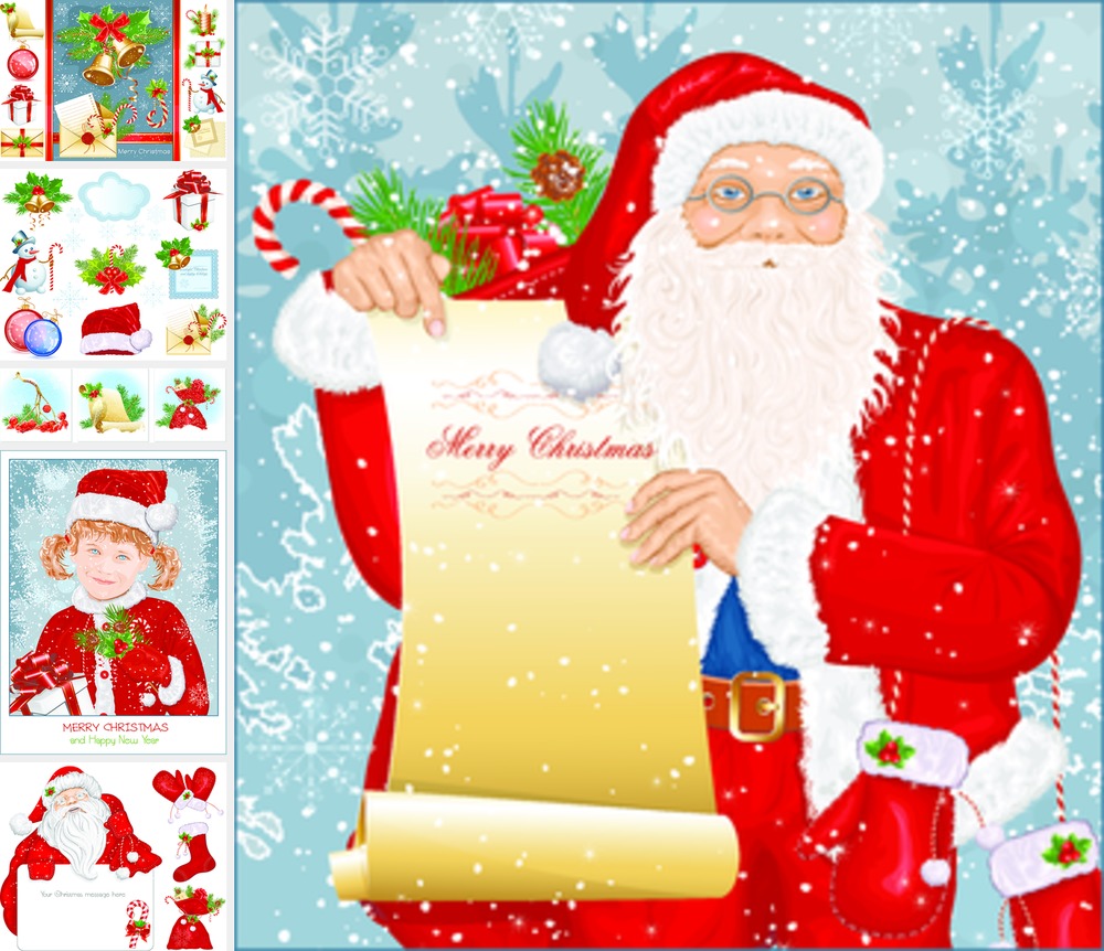 Новогодние клипарты с Санта-Клаусом | New year clip art with Santa Claus