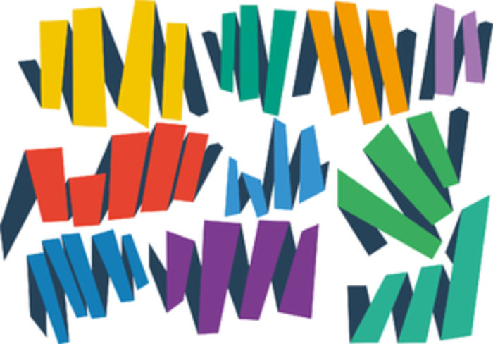 Плоские векторные разноцветные ленты | Flat vector multi-colored ribbons | 